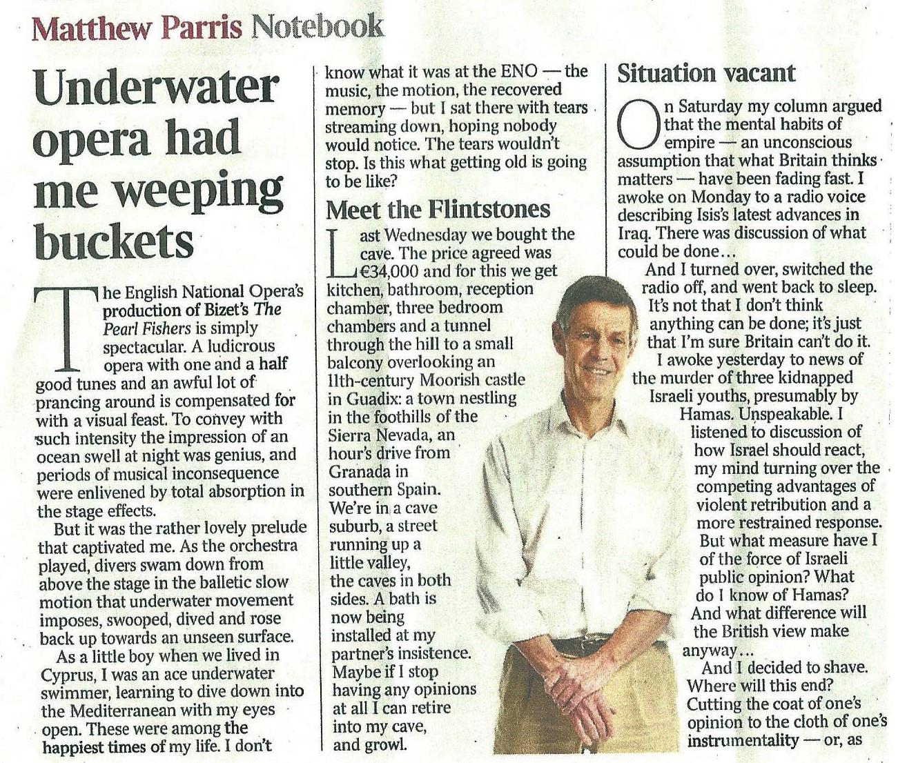 Matthew Parris buys Cave House in Granada